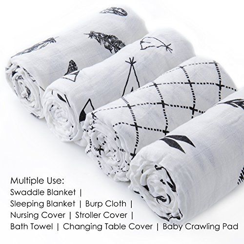  [아마존베스트]Baby Swaddle Blanket Upsimples Unisex Swaddle Wrap Soft Silky Bamboo Muslin Swaddle Blankets...