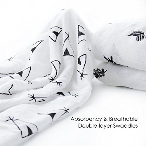  [아마존베스트]Baby Swaddle Blanket Upsimples Unisex Swaddle Wrap Soft Silky Bamboo Muslin Swaddle Blankets...