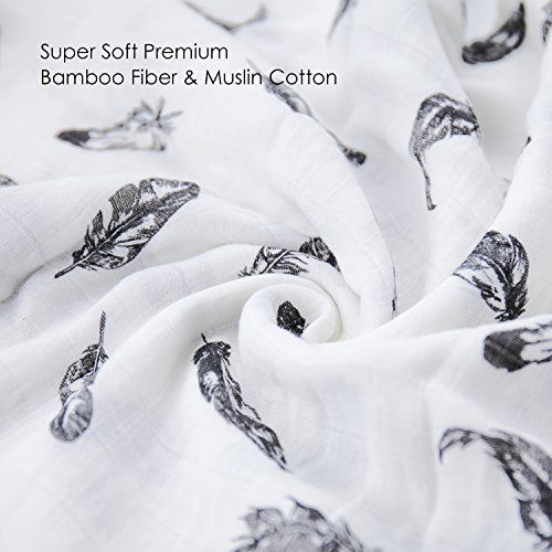  [아마존베스트]Baby Swaddle Blanket Upsimples Unisex Swaddle Wrap Soft Silky Bamboo Muslin Swaddle Blankets...