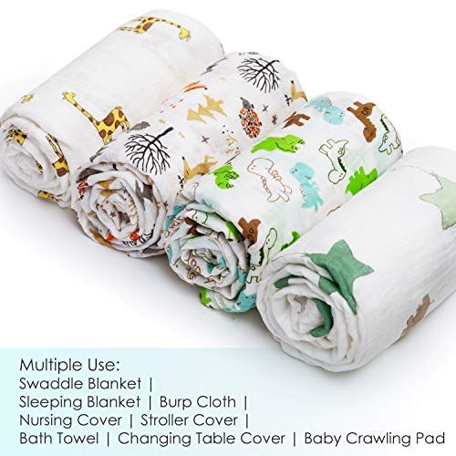  [아마존베스트]Baby Swaddle Blanket Upsimples Unisex Swaddle Wrap Soft Silky Bamboo Muslin Swaddle Blankets...