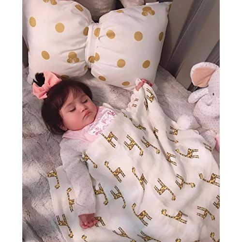  [아마존베스트]Baby Swaddle Blanket Upsimples Unisex Swaddle Wrap Soft Silky Bamboo Muslin Swaddle Blankets...