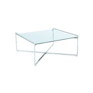 Uptown Club GM3135 Banner Square Glass Top Coffee Table Silver
