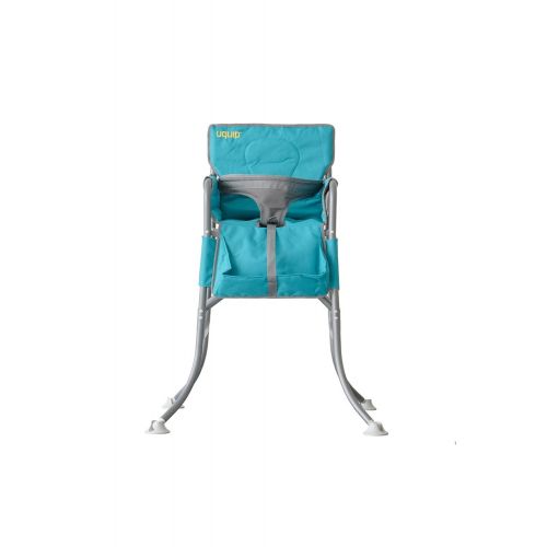  Uquip Candy Portable Folding Travel High Chair, Safety Harness, Blue