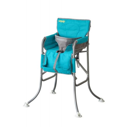  Uquip Candy Portable Folding Travel High Chair, Safety Harness, Blue