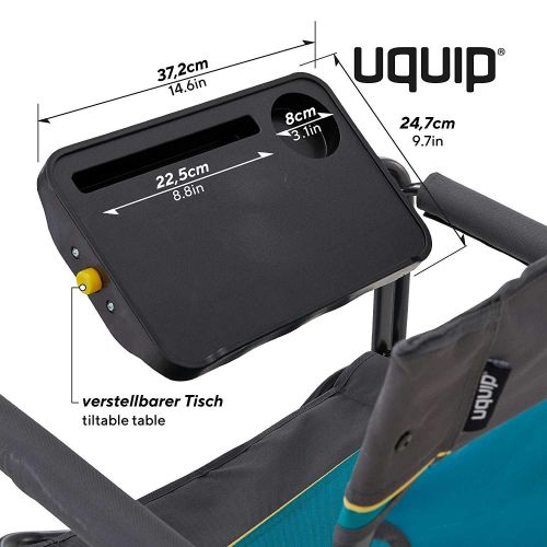 콜맨 Uquip Woody Portable Folding Directors Chair with Tiltable Table