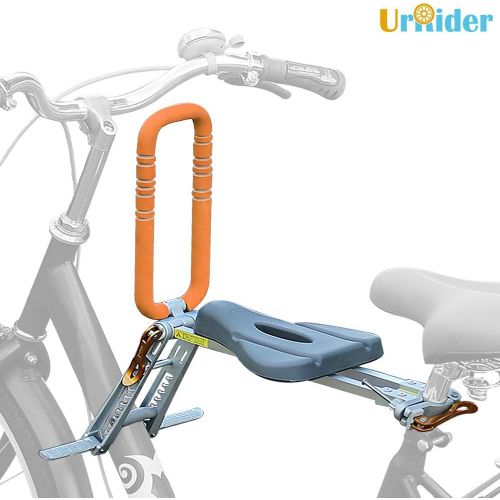  [아마존베스트]UrRider Front-Mount Child Bike Seat, Child Bike Seat for Toddlers,Foldable & Ultralight Baby Kids Bicycle Carrier Handrail for Cruiser/Foldable/City Shared Bikes