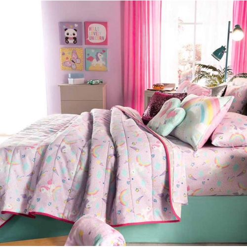  Urban UNICORN KIDS GIRLS CHIC REVERSIBLE COMFORTER SET 4 PCS FULL SIZE