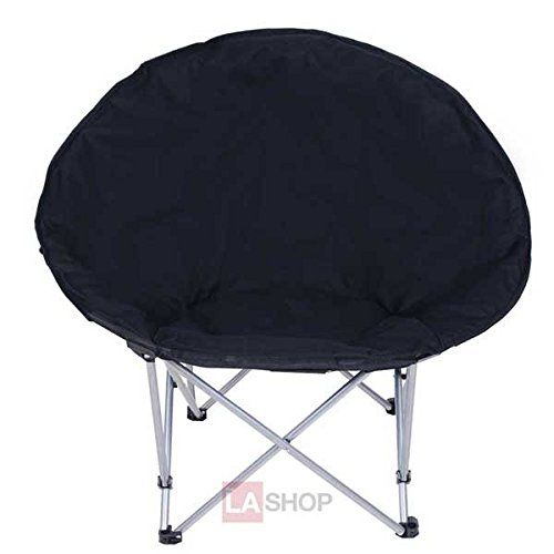  Urban New Large Oversize Black Folding Black Saucer Padded Moon Chair for Camping Hiking Porch Comfort Lounge Bedroom Garden Furniture Seat Opt