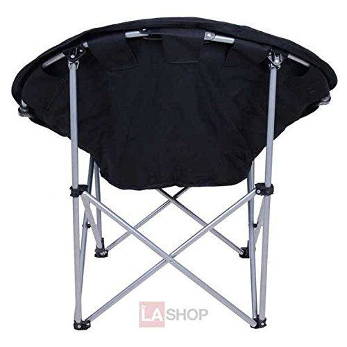  Urban New Large Oversize Black Folding Black Saucer Padded Moon Chair for Camping Hiking Porch Comfort Lounge Bedroom Garden Furniture Seat Opt