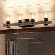 Luxury Modern Farmhouse Bathroom Vanity Light, Large Size: 8.5H x 32.875W, with Rustic Style Elements, Charcoal Finish, UHP2486 from The Adelaide Collection by Urban Ambiance
