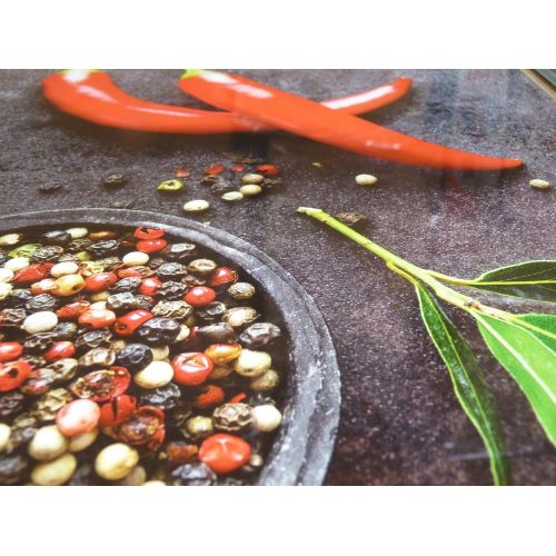  [아마존베스트]Urban Design XL Glass Hob Cover Chopping Board Cover Plate for Ceramic Hob Design Hot Chilli Hob Cover Splash Guard