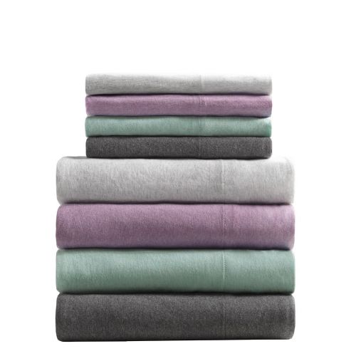  Urban Habitat Heathered Full Bed Sheets, Casual 100% Cotton Bed Sheet, Light Grey Bed Sheet Set 4-Piece Include Flat Sheet, Fitted Sheet & 2 Pillowcases