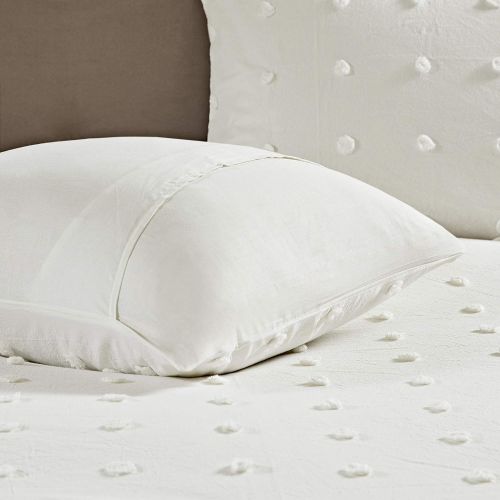  [아마존베스트]Urban Habitat Brooklyn Teen Girls Duvet Cover Set Twin/Twin XL Size - Ivory, Tufted Cotton Chenille Dots  5 Piece Duvet Covers Bedding Sets  100% Cotton Jacquard Girls Bedding Be