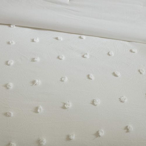  [아마존베스트]Urban Habitat Brooklyn Teen Girls Duvet Cover Set Twin/Twin XL Size - Ivory, Tufted Cotton Chenille Dots  5 Piece Duvet Covers Bedding Sets  100% Cotton Jacquard Girls Bedding Be