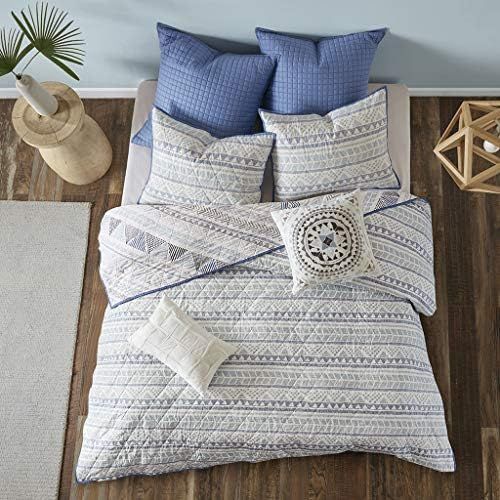  [아마존베스트]Urban Habitat Rochelle Full/Queen Size Teen Boys Quilt Bedding Set - Blue, Geometric  7 Piece Boys Bedding Quilt Coverlets  100% Cotton Bed Quilts Quilted Coverlet