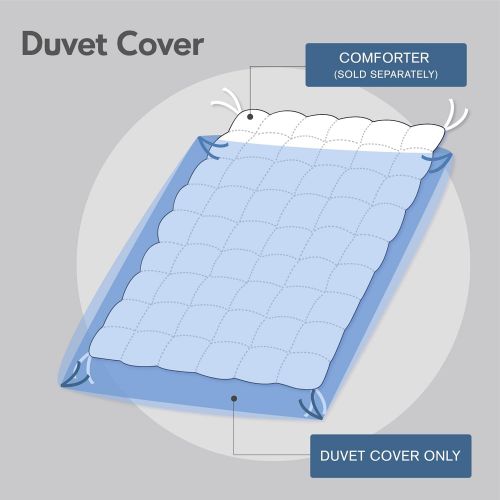  [아마존베스트]Urban Habitat Duvet Set 100% Cotton Jacquard, Tufts Accent Shabby Chic All Season Comforter Cover, Matching Shams, Decorative Pillows, Twin/Twin XL(68x92), Brooklyn, Blue