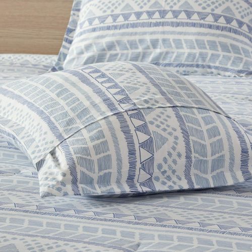  Urban Habitat Rochelle 7 Piece Cotton Reversible Comforter Set KingCal KingBlue