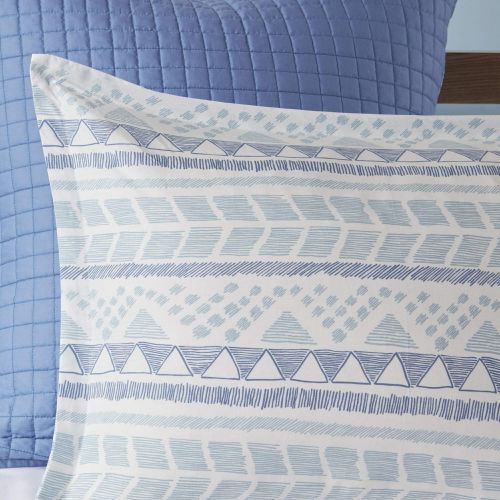  Urban Habitat Rochelle 7 Piece Cotton Reversible Comforter Set KingCal KingBlue