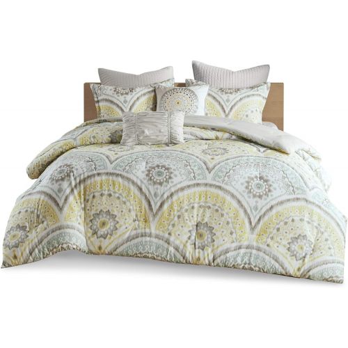  Urban Habitat Rochelle 7 Piece Cotton Reversible Comforter Set KingCal KingBlue