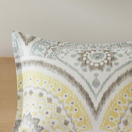  Urban Habitat Matti Comforter Set KingCal King Bedding Sets Bed in A Bag - Pale Aqua, Yellow, Medallion  7 Piece Teen Bed Set  100% Cotton Percale Bed Comforter