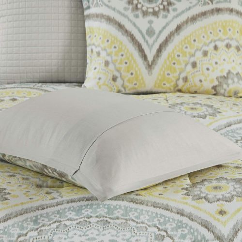  Urban Habitat Matti Comforter Set KingCal King Bedding Sets Bed in A Bag - Pale Aqua, Yellow, Medallion  7 Piece Teen Bed Set  100% Cotton Percale Bed Comforter