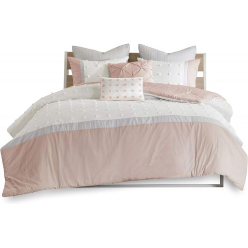  Urban Habitat Myla 7 Piece Cotton Jaquard Comforter Set Ivory FullQueen