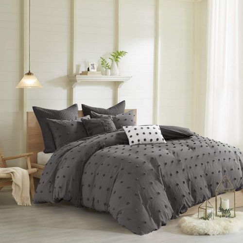  Urban Habitat Myla 7 Piece Cotton Jaquard Comforter Set Ivory FullQueen