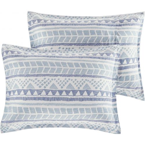  Urban Habitat Rochelle Teen Boys Duvet Cover KingCal King Size - Blue , Geometric  7 Piece Teen Boy Bedding  100% Cotton Lightweight Duvet Cover Set