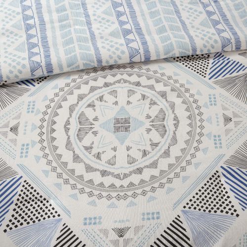  Urban Habitat Rochelle Teen Boys Duvet Cover KingCal King Size - Blue , Geometric  7 Piece Teen Boy Bedding  100% Cotton Lightweight Duvet Cover Set