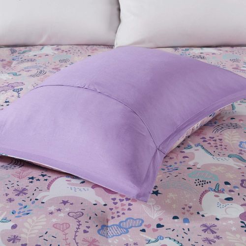  [아마존베스트]Urban Habitat Kids Lola Comforter Reversible 100% Cotton Shell Unicorn Flower Botanical Soft Embroidered Pillow Overfilled Down Alternative Hypoallergenic All Season Bedding-Set, T