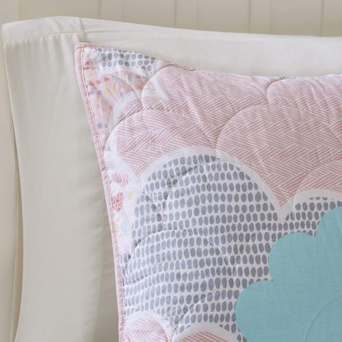  Urban Habitat Kids Cloud FullQueen Bedding For Girls Quilt Set - Pink , Geometric, Unicorn  5 Piece Kids Girls Quilts  100% Cotton Quilt Sets Coverlet