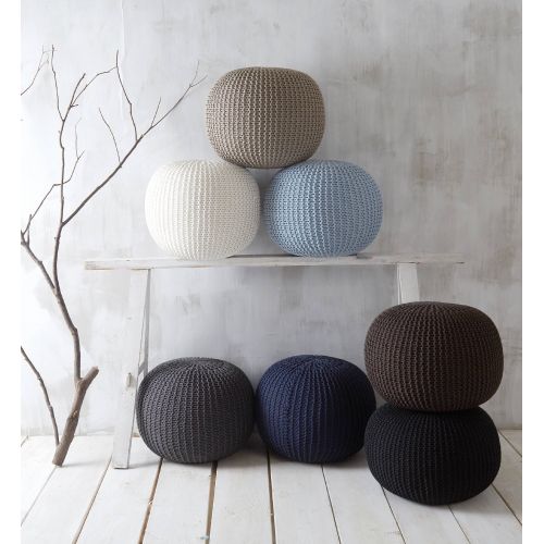  Urban Shop Round Knit Pouf