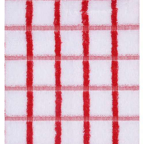  Urban Villa Terry Kitchen Towels, Premium Quality, 100% Cotton, Ultra Soft (Size: 20X30 Inch), Red/White Highly Absorbent Over Sized Kitchen Towels with Hanging Loop- (Set of 3)