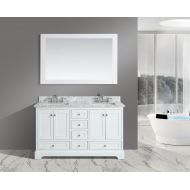 UrbanFurnishing.net - Jocelyn 60-Inch (60) Bathroom Sink Vanity Set with White Italian Carrara Marble Top - White
