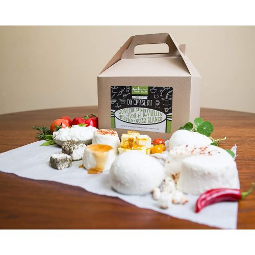  Urbancheesecraft Deluxe DIY Cheese Kit for Beginners- Make Mozzarella, Ricotta, Crumbly Goat Cheese, Creamy Chevre, Paneer or Queso Blanco in 1 Hour! 30 batches total