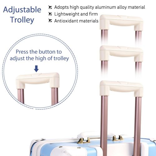  Urecity Vacation Suitcase Cartoon Trolley Case for Student Fashion and Cute With TSA Lock 26