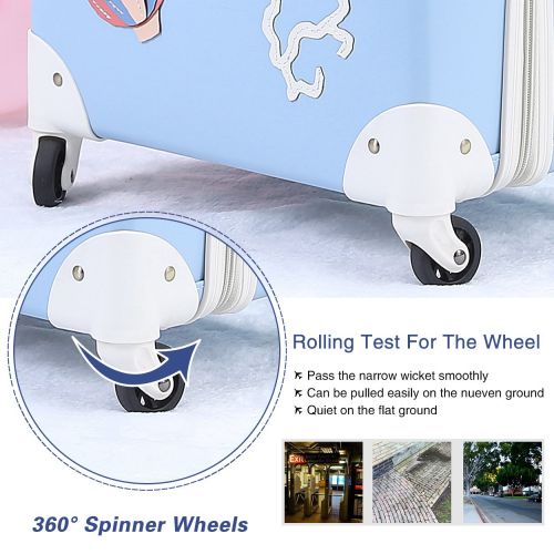  Urecity Vacation Suitcase Cartoon Trolley Case for Student Fashion and Cute With TSA Lock 24