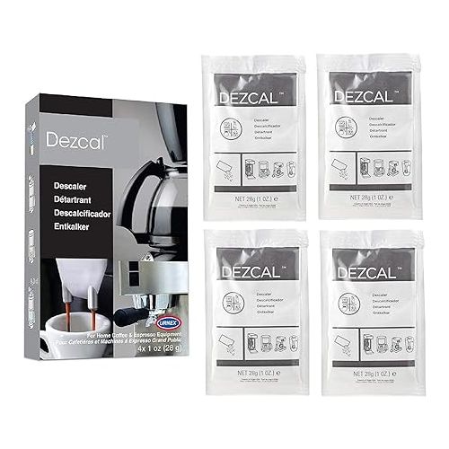  Urnex Dezcal Coffee and Espresso Descaler and Cleaner - 2 Pack - Activated Scale Remover Use with Home Coffee Brewers Espresso Machines Pod Machines Capsule Machines Kettles Garmet Steamers