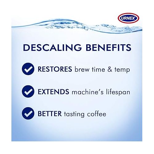  Urnex Liquid Dezcal Activated Descaling Solution - 33.6 Ounce (8 Uses) - For Use With Keurig 1.0/2.0, Home Coffee and Espresso Machines, Kettles, Garment Steamers