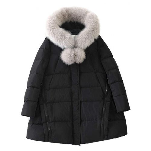  Ursfashion Winter 90 White Duck Down Filling Long Coat Parkas A Shape Fit Body