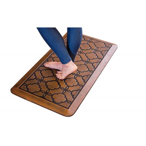  Urvigor Anti Fatigue Comfort Mats Kitchen Floor Mats Standing Mat for Standup Desks, Kitchens, and Garages, Antique Light Flower Pattern (20x32x3/4-Inch, Antique)