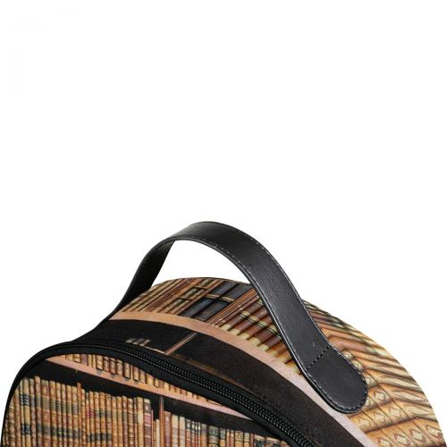  Use4 Retro Bookshelf Library Polyester Backpack School Travel Bag