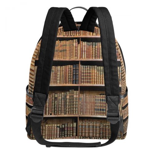  Use4 Retro Bookshelf Library Polyester Backpack School Travel Bag