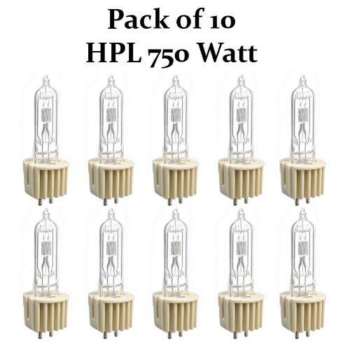  Pack of 10 - Ushio 1003178 - HPL-750120X+ - 750 Watt Light Bulb - Heat Sink Base