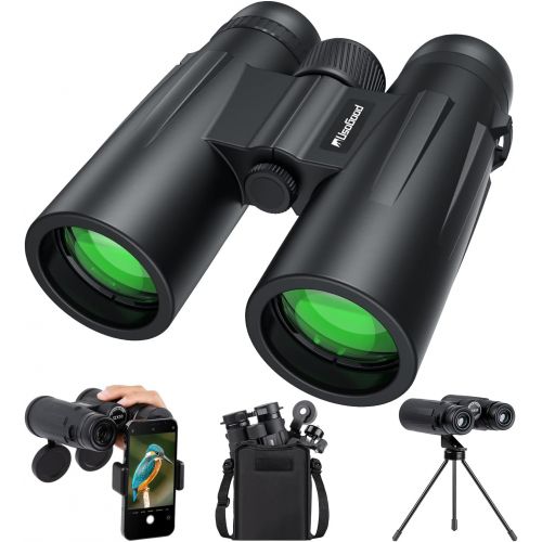  [아마존베스트]Usogood 12X50 Binoculars for Adults with Tripod, Waterproof Compact Binoculars for Bird Watching, Hiking, Traveling, Hunting and Sports Events, Smart Phone Adaptor for Photography