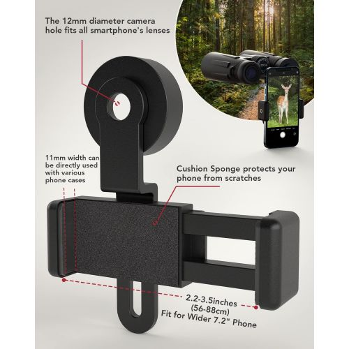  [아마존베스트]Usogood 12X50 Binoculars for Adults with Tripod, Waterproof Compact Binoculars for Bird Watching, Hiking, Traveling, Hunting and Sports Events, Smart Phone Adaptor for Photography