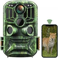 [아마존베스트]usogood Wlan Wildlife Camera 24MP 1296P with Infrared Night Vision, Wildlife Camera, WiFi Motion Sensor, Mobile Phone Transmission, Wild Hunting Camera with Timer, Time Lapse, 120°