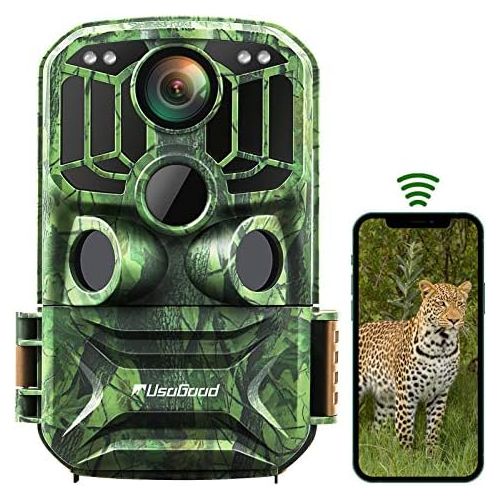  [아마존베스트]usogood Wlan Wildlife Camera 24MP 1296P with Infrared Night Vision, Wildlife Camera, WiFi Motion Sensor, Mobile Phone Transmission, Wild Hunting Camera with Timer, Time Lapse, 120°