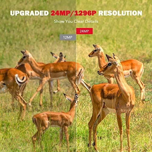  [아마존베스트]usogood Wlan Wildlife Camera 24MP 1296P with Infrared Night Vision, Wildlife Camera, WiFi Motion Sensor, Mobile Phone Transmission, Wild Hunting Camera with Timer, Time Lapse, 120°