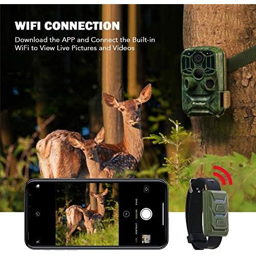  [아마존베스트]usogood Wlan Wildlife Camera 24MP 1296P with Infrared Night Vision, Wildlife Camera, WiFi Motion Sensor, Mobile Phone Transmission, Wild Hunting Camera with Timer, Time Lapse, 120°